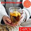 RSCHEF 2-6 pezzi tazza trasparente da parete a doppio strato tazza da caffè latte tazza da bere bicchieri in vetro borosilicato alto resistente al calore ufficio domestico