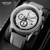 MEGIR grigio orologio sportivo da uomo moda militare analogico cronografo orologio da polso al quarzo con data automatica lancette luminose cinturino in Silicone