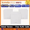 Tenda Router Wi-Fi Mesh Tenda 2100Mbps MW12 Gigabit Dual Band Wireless Roteador AC2100 2.4&5GHz, Ripetitore di Rete Mesh con Copertura 500m²