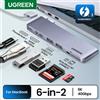 UGREEN HUB USB-C 6 in 2 da tipo C a Thunderbolt 3 4K HDMI SD e TF Adattatore USB 3.0 per MacBook Pro Air Docking Station Splitter USB-C