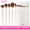 Jessup Set di Pennelli da Trucco Jessup 10-14 Pezzi, Pennelli Sintetici per Fondotinta, Cipria, Contorno, Ombretto, Eyeliner, Sfumatura e Illuminante T329