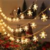 Feimefeiyou 1/3/6M LED Fiocco di neve Lucine Batteria/USB Alimentazione Filo di rame Ghirlanda Luce Capodanno Giardino All'aperto Matrimonio Soggiorno Decor