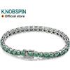 KNOBSPIN D VVS Braccialetti da tennis originali in moissanite verde per donna Uomo Lab Diamond con gioielli da sposa GRA Bracciale in nastro 925