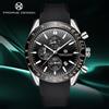 PAGANI DESIGN Nuovo Orologio da Uomo al Quarzo 45mm con Cinturino in Gomma, Orologio di Lusso da Uomo, Moda Casual Sportiva, Orologio Maschile