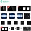 BSEED Luce Da Parete Interruttore di Tocco 1/2/3Gang 1/2Way LED Dimmer Parti di Funzione Pannelli di Vetro Telaio EU 16A Prese di Alimentazione Solo Parti FAI DA TE