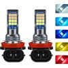 ASLENT 2x NUOVI Due Colori H11 H8 9006 HB4 HB3 H16 H10 PSX24W PSX26W P13W Lampadina fendinebbia per auto Giorno Guida Luce di marcia Bianco Giallo Verde