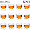 RSCHEF 80ML/150ML 2-18PCS Doppia Parete di Vetro Kung Fu Tazza di Tè Trasparente Caffè Latte Tazza di Acqua di Vetro Ad Alto Borosilicato bicchieri set da tè