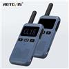 Retevis RB619 Mini walkie-talkie PMR446/FRS, batteria da 1650 mAh, portatile, a lunga portata, radio bidirezionale con connettore Type-C, programmabile, adatto a ristoranti e hotel