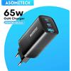 ASOMETECH Caricatore USB tipo C GaN da 65 W Ricarica rapida QC3.0 PD3.0 per IPhone 14 13 Pro Xiaomi Laptop PPS Caricatore rapido portatile da 45 W per Samsung