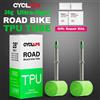 CYCLAMI 2 pezzi ultraleggero 26 grammi materiale TPU camera d'aria per bici 700C 18 25 28C pneumatico per bicicletta da strada valvola francese Super leggero ciclismo