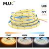 MJJC Strisce LED COB CCT 24V DC12V 608LED FCOB Luce LED Dimmerabile Doppio colore 10MM PCB 1M 3M 5M Nastro lineare Ra90 flessibile ad alta densità