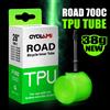 CYCLAMI Camera d'aria ultraleggera per bici 700C 18 25 28 32 Materiale TPU per bicicletta da strada Pneumatico 60mm 80mm Lunghezza Valvola francese Super leggero CYCLami