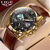 LIGE 2024 Top Luxury Brand Uomo Orologi sportivi in vera pelle Orologio militare da uomo Data maschile Orologio al quarzo Relogio Masculino