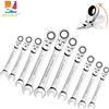 WOZOBUY Set di chiavi a cricchetto con testa flessibile, kit di chiavi combinate in acciaio al cromo vanadio metrico, strumento manuale hardware