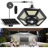 AMARYLLIS Lampade a sospensione solari per esterni per interni con sensore di movimento a luce solare a 180led remoto 5 modalità di illuminazione per Garage Patio Barn