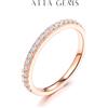 ATTAGEMS Anello con diamante placcato oro rosa 18 carati, test rotondo, taglio eccellente, totale 0,27 CT, anello Moissanite per gioielli da cocktail per ragazze