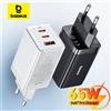 Baseus 65W GaN Caricatore Ricarica Rapida Tipo C PD QC Caricatore USB Caricatore Veloce Portatile Per Il Computer Portatile iPhone 17 16 15 14 13 Pro