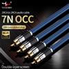 YYAUDIO 1 Paio di Cavi Audio 2RCA a 2RCA, 7N OCC Placcati in Oro 24K, da Maschio a Maschio per Amplificatori, DAC, TV, Mixer, CD, Altoparlanti