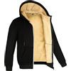 REALXIZI Cappotti invernali in lana d'agnello addensare giacche calde felpe con cerniera a maniche lunghe sport casual in pile cappotto nero giacca da donna con cappuccio