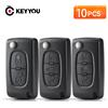KEYYOU 10 pz 2/3 Bottoni Chiave Dell'automobile Caso per Peugeot 207 307 308 407 607 807 Per Citroen C2 C3 C4 C5 C6 Flip Chiave Dell'automobile shell