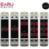 EARU Misuratore di Corrente, Tensione e Frequenza Monofase/Trifase EARU 18MM Modulare per Montaggio su Guida DIN AC 80-500V 100A con Indicatore Voltmetro Amperometro