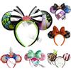 Disney Nuovo Febbraio Pirata Topolino Fascia per orecchie Paillettes Fiocco per capelli Cosplay Copricapo per feste Ragazza Giocattolo Regalo di compleanno