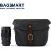 BAGSMART Mini borsa per fotocamera SLR DSLR Canvas custodia per fotocamera di alta qualità borsa a tracolla per fotocamera imbottita Vintage con copertura antipioggia per donna