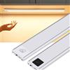 MALITAI Luce LED USB Ultra Sottile per Armadio con Sensore di Movimento a Mano o PIR, Lampada da Cucina Ricaricabile in Alluminio, Illuminazione Notturna Portatile