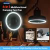 kinscoter Ventilatore da campeggio 10000mAh Ventilatore elettrico da soffitto senza fili ricaricabile da tavolo e circolatore con Power Bank LED Illuminazione Treppiede