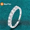 NeeTim Anello Moissanite completo per donna Argento sterling S925 con diamanti placcati in oro bianco Anelli da sposa con fascia da sposa Gioielleria raffinata