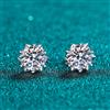 KNOBSPIN Orecchini Moissanite 1CT 2CT Argento sterling placcato oro bianco D VVS1 Lab Diamond Fiocco di neve Orecchini a bottone per le donne