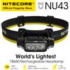 NITECORE NU43 USB-C faro ricaricabile 1400 lumen per Trail Running LED Work Light pesca Trekking, batteria 18650 integrata
