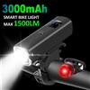 NEWBOLER Luce per bicicletta intelligente Antipioggia USB LED 3000mAh MTB Luce anteriore Faro Ciclismo Torcia elettrica Accessori per luci per bici