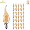 Genixgreen Lampadina a Candela Genixgreen C35 4W Dimmerabile a Filamento LED, Base E12 E14, Forma a Fiamma con Punta Piegata per Lampadari