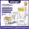 ZoeRax Connettori Modulari RJ45 ZoeRax CAT5e CAT6, Placcati in Oro 50μ, con Foro da 1.1mm per Cavi Ethernet