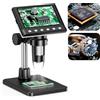 Hayve Microscopio digitale Hayve da 4,3'' Microscopio USB 1600X Microscopio per saldatura 1080p con 8 LED compatibile con Windows/Mac OS (DM7)