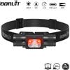 BORUiT HP340/HP350 LED Potente lampada frontale Tipo-C Faro ricaricabile Impermeabile Camping Pesca Testa Torcia Lanterna