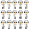 Genixgreen Lampadina LED Edison Dimmerabile A19 E27 4W 8W 220V, Filamenti a Goccia con Base Argento, Mezza Cromatura A60, Lampada Vintage a Corona