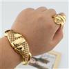 YM Bracciale rigido con anello per donna Bracciale placcato oro 18 carati Gioielli Regalo per festa di nozze nigeriano Bracciale di design scavato Dubai