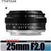 TTARTISAN 25mm F2 APS-C MF Obiettivo per Fotografia di Ritratti per Sony A6000 A7RIII Fuji XT30 XT-100 Nikon ZFC Canon RF M43 Mount