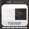 MOES Termostato WiFi Regolatore di temperatura ambiente wireless per acqua/riscaldamento a pavimento elettrico Caldaia a gas Umidità Tuya Funziona con Alexa