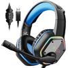 EKSA E1000 Cuffie da gioco per PC/PS4/PS5 7.1 Surround RGB Cuffie da gioco Gamer Cuffie cablate USB con microfono con cancellazione del rumore