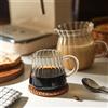 PGY Semplicità a strisce Lavoro manuale Piccolo vaso per il latte Vetro resistente al calore Squisita tazza per il latte Dispenser per il tè Vaso per il latte Misurino per caffè espresso