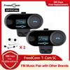 FreedConn Bluetooth Interfono per moto Auricolare per casco Interfono per moto senza fili Schermo LCD Auricolare FM