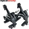 RACEWORK Bici da strada Pinze a doppio perno Freno per bicicletta da corsa Pinza a trazione laterale in alluminio anteriore posteriore con pastiglie freno