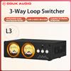 Douk Audio L3 3 canali Loop Switcher Box 1(3)-IN-3(1)-OUT Selector Dual VU Meter Display Splitter Stereo con telecomando IR