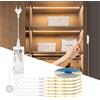 MALITAI Luce per armadio a LED dimmerabile Striscia COB Mensola da cucina Dispensa Vetrina Camera da letto Armadio Lampada retroilluminata Interruttore con sensore di movimento tattile a mano