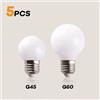 Grensk 5 Pz/lotto G45 G60 Globo di Vetro Latteo HA CONDOTTO LA Lampadina E14 E27 5W Edison Sfera Lampadina 220V Caldo Freddo Bianco Sorgente Per Lampada A Sospensione Da Tavolo