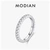 MODIAN Anello impilabile con fascia Moissanite di colore D di lusso per le donne Gioielli da sposa in vero argento sterling 925 con scatola regalo squisita