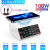 ASOMETECH Caricatore USB 100W QC 3.0 Caricatore wireless Ricarica rapida Caricatore PD USB C Accessori per telefoni Caricatore rapido per iPhone 12 13 Xiaomi